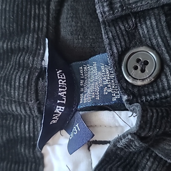 4 for $28 - Ralph Lauren Toddler 3T Black Corduroy Pants with Adjustable Waist - Picture 5 of 7